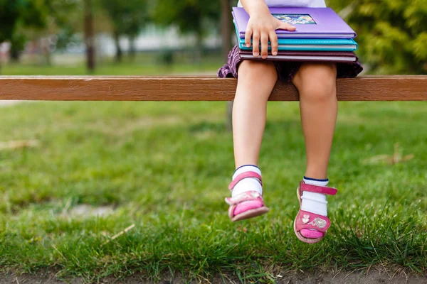 Young Little Girl Preparing Walk School — Stock Photo, Image