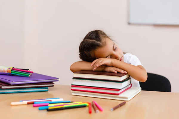Voltar Para School Tired School Girl — Fotografia de Stock