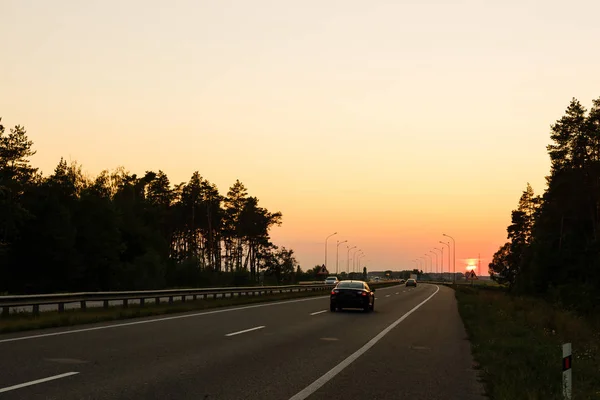 Highway Traffic Sunset — Stock Photo, Image