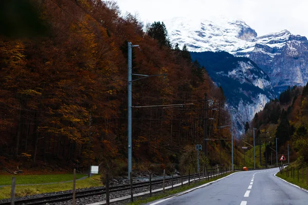 Drumul Montan Regiunea Jungfrau Elveția — Fotografie, imagine de stoc