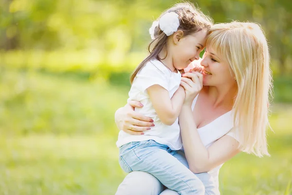 Cute Little Girl Having Fun Her Mother Outdoors — Stock Photo, Image