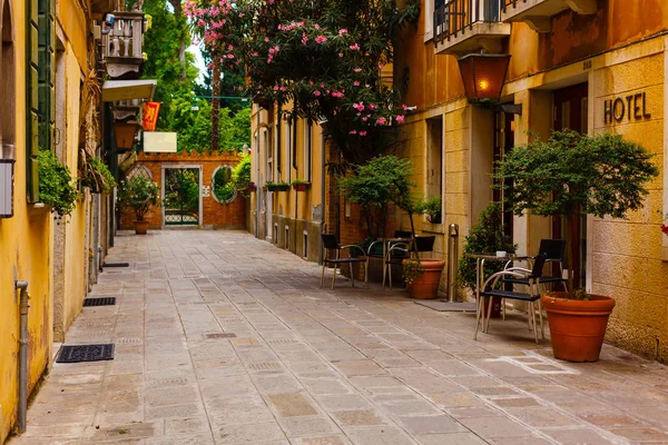 Café Aire Libre Pequeña Calle Venecia — Foto de Stock