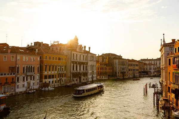 Canal Grande Sonnenuntergang Der Accademia Brücke Venedig Italien Venezianischer Hintergrund — Stockfoto