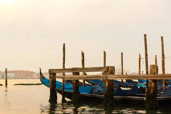 Gondolas Venice Morning Light Italy — Stock Photo, Image