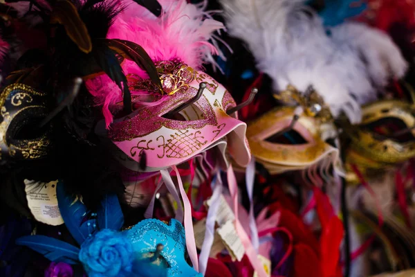 Máscaras Venecianas Exhibición Tienda Venecia Carnaval Anual Venecia Uno Los — Foto de Stock