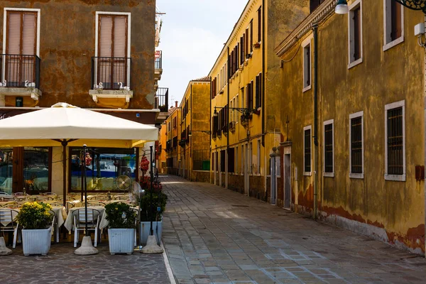 Café Calle Venecia Una Pequeña Calle Estrecha Italia Café Italiano — Foto de Stock