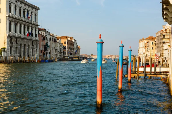 Venedig Italien Solnedgången Över Kanalen Grande Något Färglagd — Stockfoto