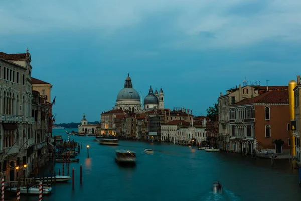 Canal Grande Solnedgången Venedig Italien — Stockfoto