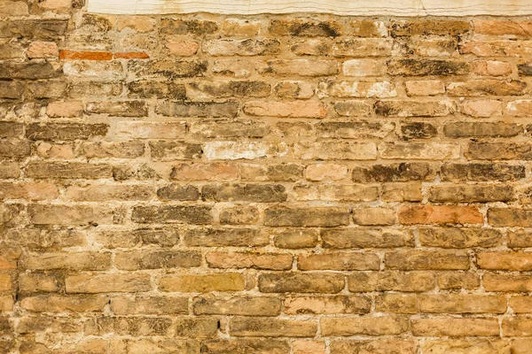 Old Brick Wall Cracks Scratches Horizontal Wide Brickwall Background Distressed — Stock Photo, Image