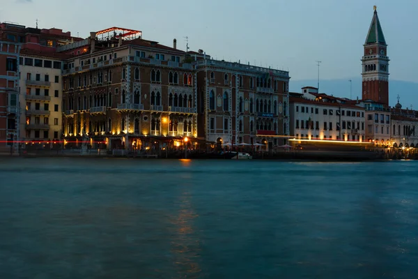 Gran Canal Por Noche Venecia — Foto de Stock