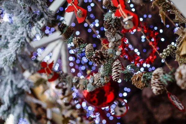 Fechar Vista Decoração Natal Brilhante Elegante — Fotografia de Stock