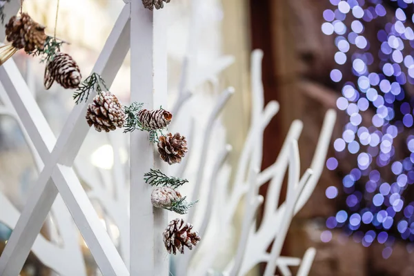 Fechar Vista Decoração Natal Brilhante Elegante — Fotografia de Stock