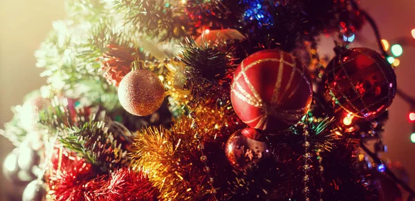 Vista Próxima Decoração Natal Brilhante Colorido — Fotografia de Stock