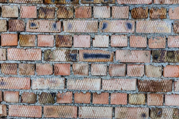 Brick Wall Metal Fence Texture Background — Stock Photo, Image