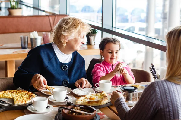 Família Tomando Café Manhã Café — Fotografia de Stock