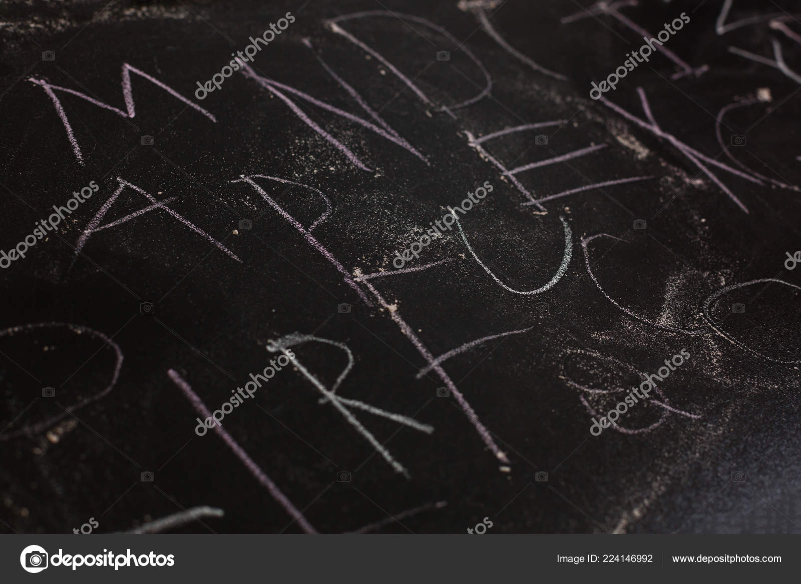 White Letters Blackboard Textured Background Stock Photo by ©sinenkiy