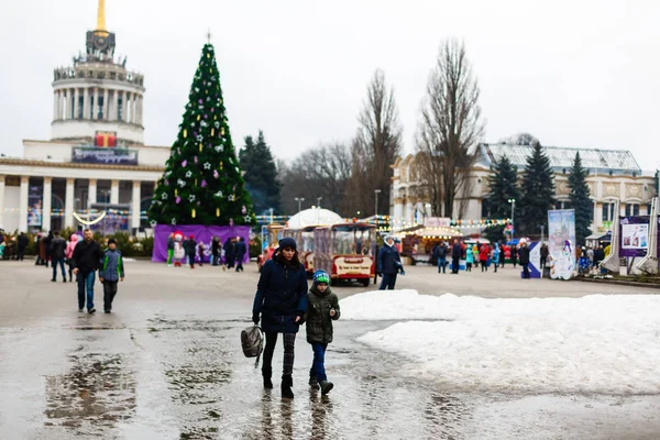 Kijev Ukraine December 2017 Téli Ország Vdnh Kiállítás Díszített Újév — Stock Fotó