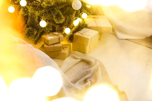 크리스마스 장식과 아늑한 인테리어 — 스톡 사진