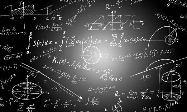 Maths Formulas Written White Chalk Blackboard — Stock Photo, Image