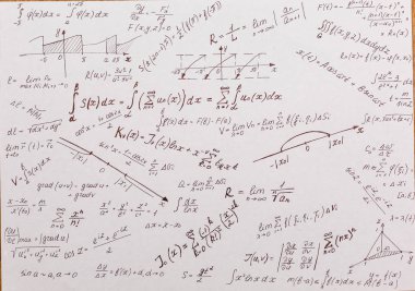 Kara tahtaya yazılmış siyah matematik formülleri