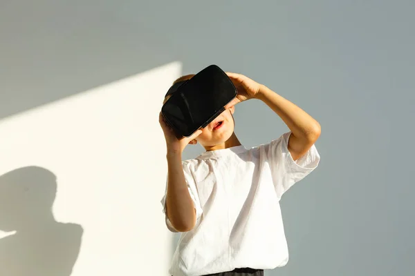 Little Boy Goggles Isolated White Background — Stock Photo, Image