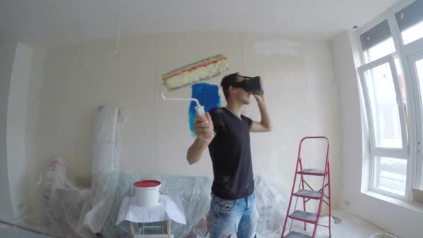 Man Making Renovation — Stock Video
