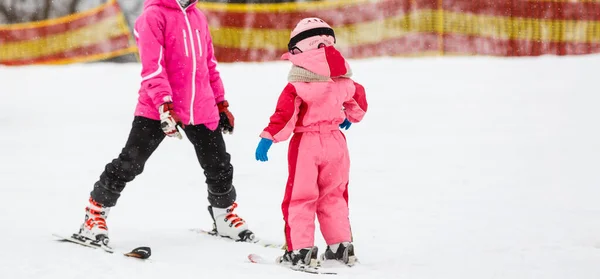 Skiing Little Skier Ski School — Stock Photo, Image