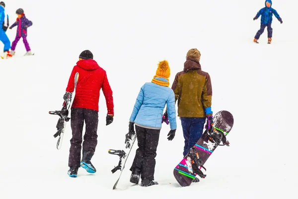 Ludzie Snowboard Winter Sport Koncepcja Przyjaźni — Zdjęcie stockowe