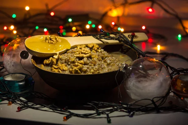 Μπολ Kutia Παραδοσιακό Χριστουγεννιάτικο Γλυκό Γεύμα Στην Ουκρανία Λευκορωσία Και — Φωτογραφία Αρχείου