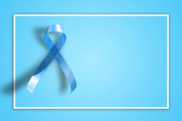 Fita Azul Fundo Azul Representando Evento Anual Durante Mês Novembro — Fotografia de Stock