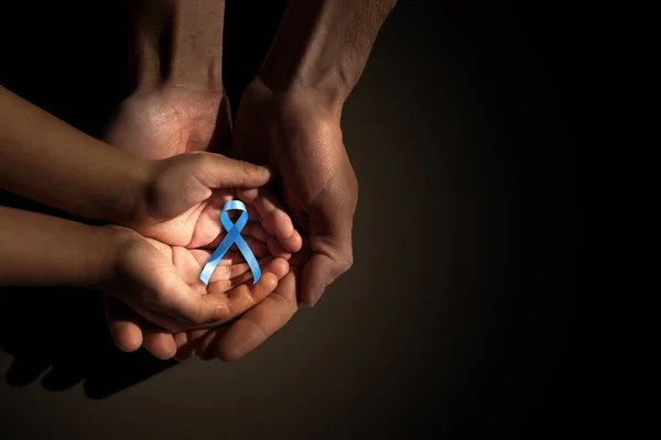 Blått Bånd Som Representerer Årlig Hendelse November Måned Øke Bevisstheten – stockfoto