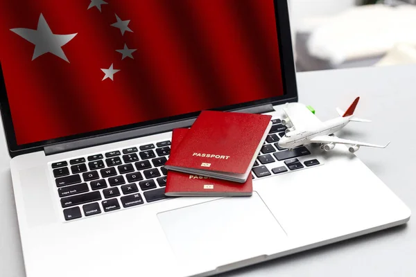 China National Flag Business Communication Connection Konzept — Stockfoto