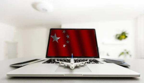 Virus Computadora Con Fondo Digital Bandera China —  Fotos de Stock