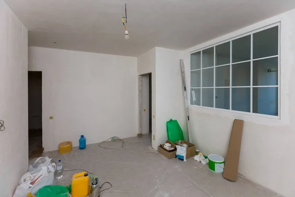 Pré Visualização Apartamento Onde Estão Ocorrendo Renovações Com Processamento Todas — Fotografia de Stock