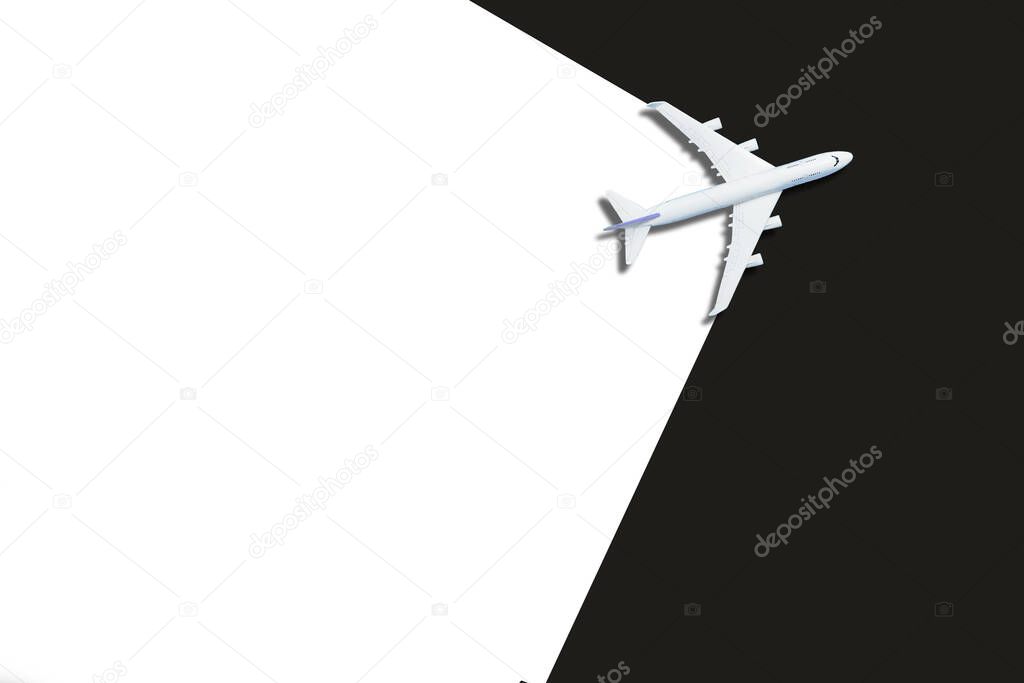 Miniature airplane travel theme, 3d rendering