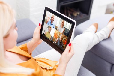 Grup Arkadaşları Video Sohbet Bağlantısı Konsepti