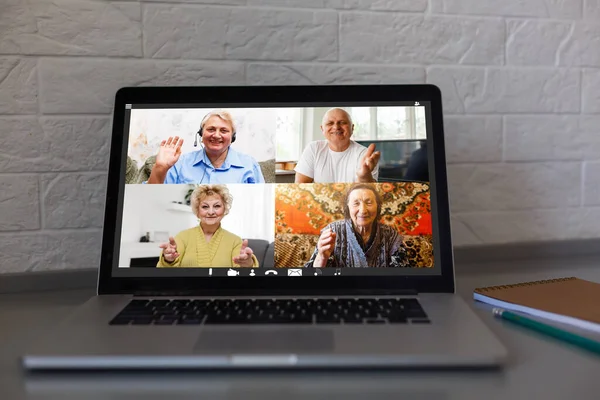 Groupe Amis Vidéo Chat Connection Concept — Photo