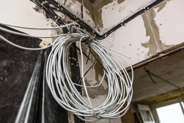 Onarım Yenileme Elektrik Insan Konsepti Elektrikçiye Yakın — Stok fotoğraf