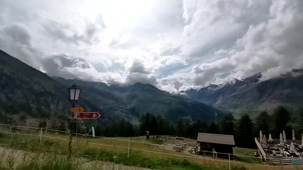 Mycket Vacker Natur Matterhorn Berg Schweiz Alperna Utsikt Från Zermatt — Stockvideo