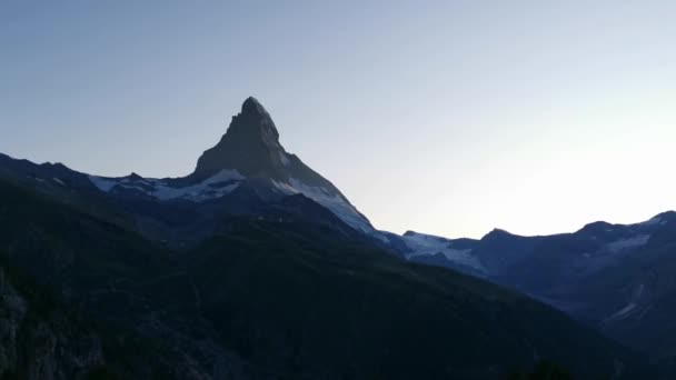 Muy Hermosa Naturaleza Montaña Matterhorn Suiza Alpes Vista Desde Zermatt — Vídeos de Stock