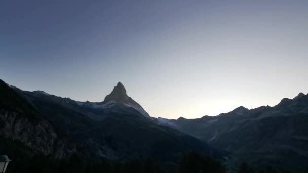 Very Beautiful Nature Matterhorn Mountain Switzerland Alps View Zermatt Moving — Stock Video