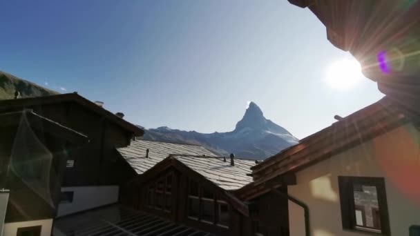 Matterhorn Dağı Nın Çok Güzel Doğası Sviçre Alpleri Zermatt Tan — Stok video