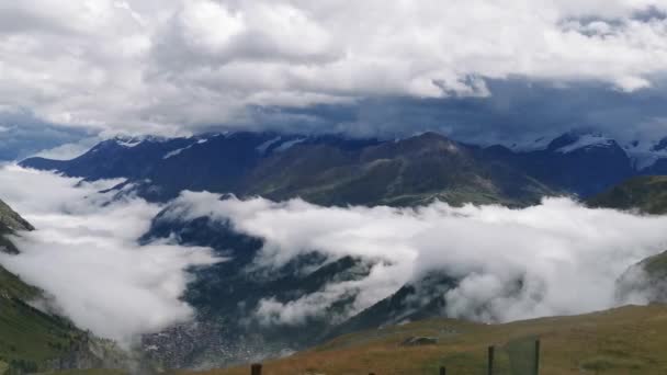 Bardzo Piękna Przyroda Matterhorn Góry Alpy Szwajcaria Widok Zermatt Przeprowadzka — Wideo stockowe