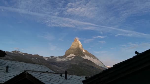 Sehr Schöne Natur Des Matterhorns Schweiz Blick Auf Die Alpen — Stockvideo