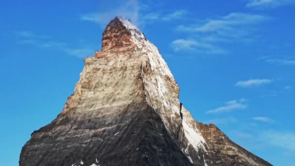 Bardzo Piękna Przyroda Matterhorn Góry Alpy Szwajcaria Widok Zermatt Przeprowadzka — Wideo stockowe