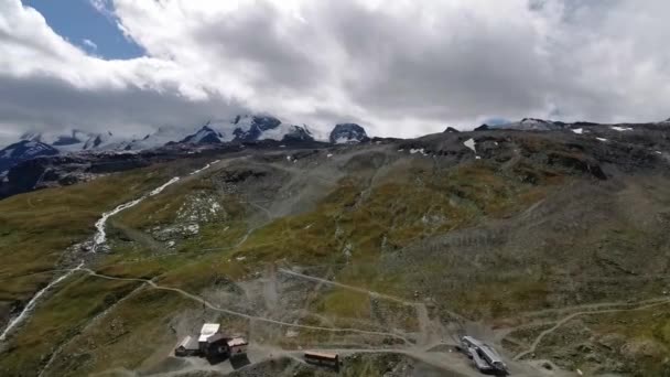 Sehr Schöne Natur Des Matterhorns Schweiz Blick Auf Die Alpen — Stockvideo