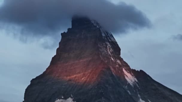 Velmi Krásná Příroda Hory Matterhorn Švýcarsko Alpy Pohled Zermatt Pohybující — Stock video