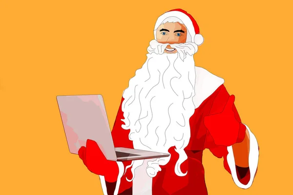 Santa Claus Buy Online Illustration — Stock Photo, Image