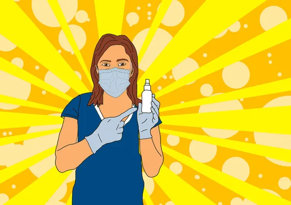 Primer Plano Manos Usando Mano Desinfectante Gel Bomba Dispensador Ilustración —  Fotos de Stock