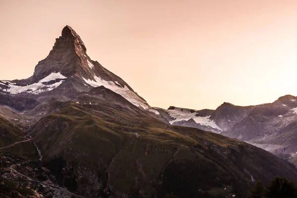 Beautiful View Old Village Matterhorn Peak Background Zermatt Switzerland — Stock Photo, Image